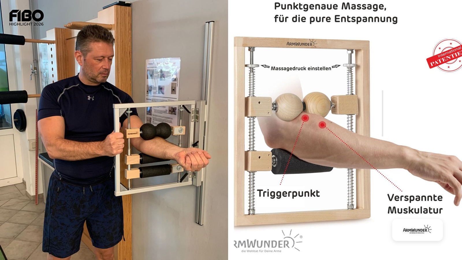 Faszientraining für die Unterarme: Armwunder by Beckflip GmbH auf der FIBO 2026